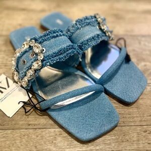 Chic Blue Women's Denim Sandals